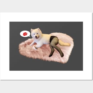 Dog Meme: Dog in black tights? Posters and Art